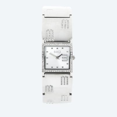 MANGO Damenuhr, Quarz, Gliederarmband, silber-weiß