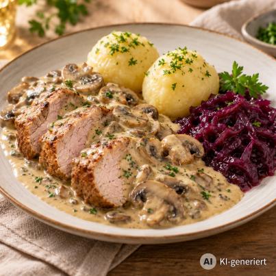 Schweinefilet + Rotkraut&Klöse