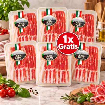 Geräucherter Speck geschnitten