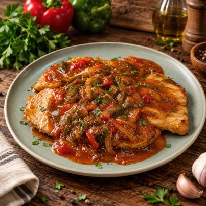 Schnitzel in Paprikasosse