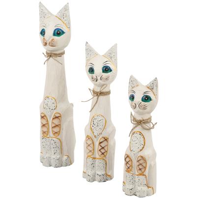 Darimana Katzen 3er Set, Albesiaholz