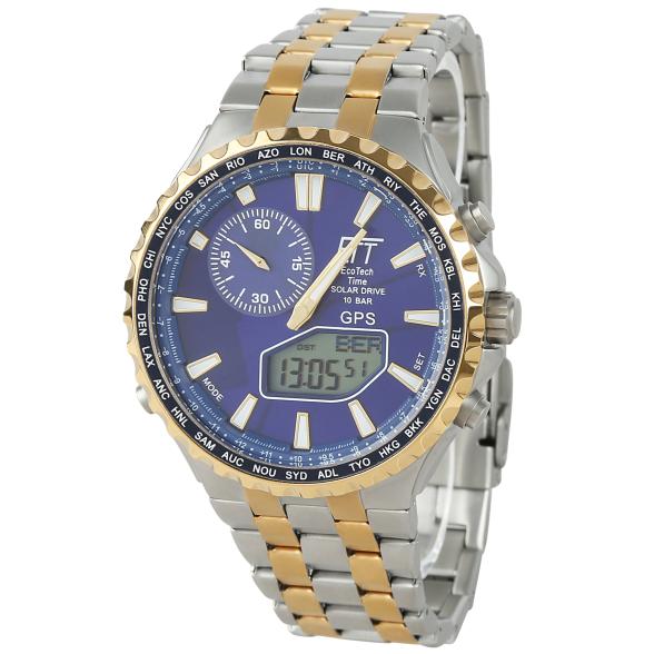 ETT Solar Herrenuhr World Timer mit GPS, blau - 104814900000 - 1 - 588px