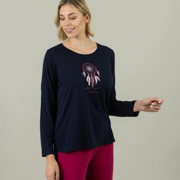 Homewear by BLUE SEVEN Damen Pyjamashirt marine - 105311500000 - 1 - 588px