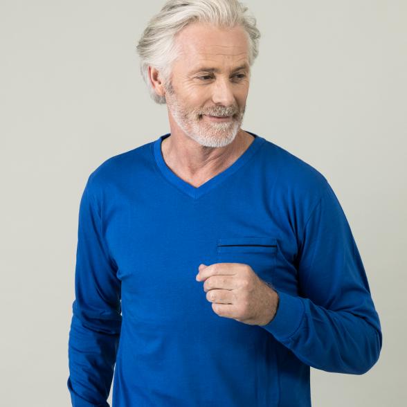 Homewear by BLUE SEVEN Herren Pyjamashirt blau - 105315300000 - 1 - 588px