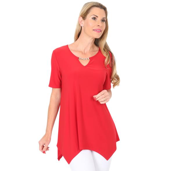 FASHION NEWS Shirt mit Kettchen & Strass, rot 36/40 - 105318700001 - 1 - 588px