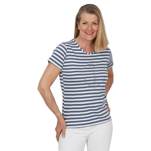 Z-ONE Damen T-Shirt gestreift marine/weiß - 105432800000 - 1 - 588px
