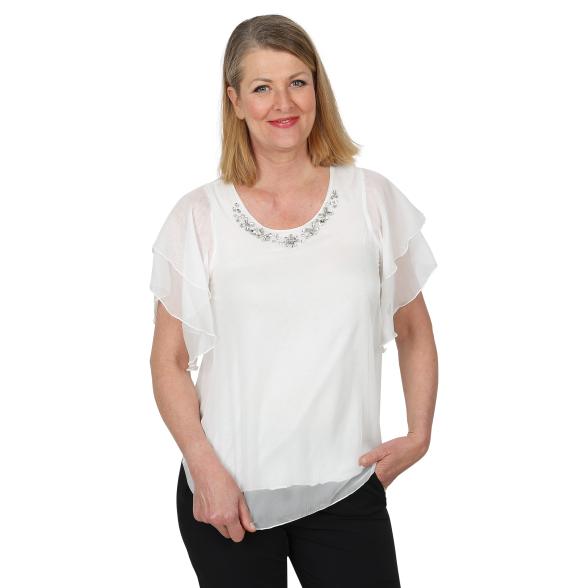 Z-ONE Damen Bluse Kurzarm, offwhite - 105437400000 - 1 - 588px