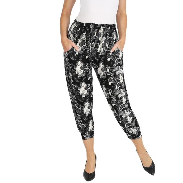 Leichte Damen-Sommerhose Bambusfasern schwarz/weiß - 105491900000 - 1 - 588px