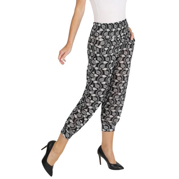 Leichte Damen-Sommerhose Bambusfasern schwarz/weiß L/XL (42/44) - 105492000001 - 1 - 588px