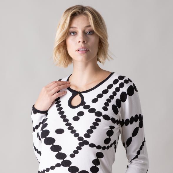 MILANO Design Pullover 'Ema', weiß/schwarz - 105543900000 - 1 - 588px