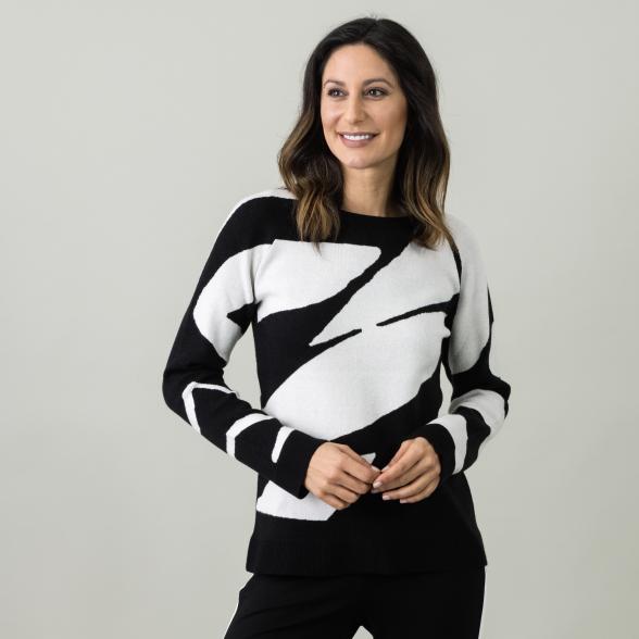 mocca by Jutta Leibfried Pullover schwarz/beige - 105701300000 - 1 - 588px