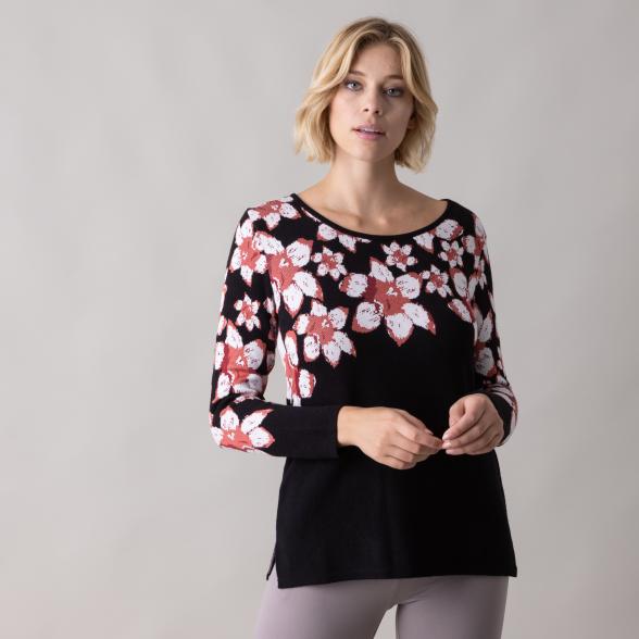 ashley brooke Damen Pullover, schwarz/multicolor - 105888200000 - 1 - 588px