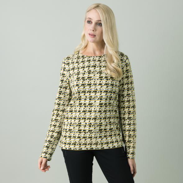 GINA LAURA Damen Sweatshirt, Hahnentritt gelb - 106296000000 - 1 - 588px