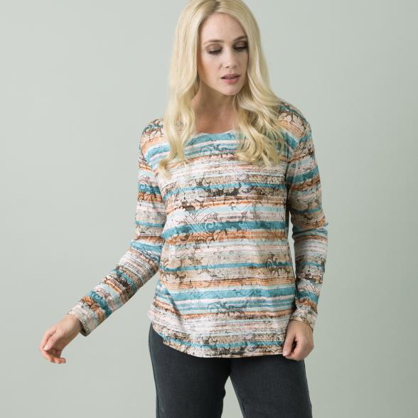 GINA LAURA Damen Langarmshirt, Paisley multicolor - 106296800000 - 1 - 588px