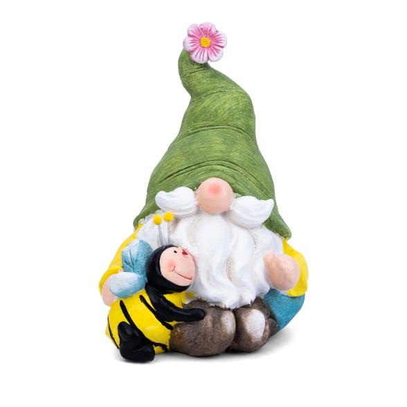 Gartenzwerg mit Biene grün, ca. 29x25x39cm - 106448200000 - 1 - 588px