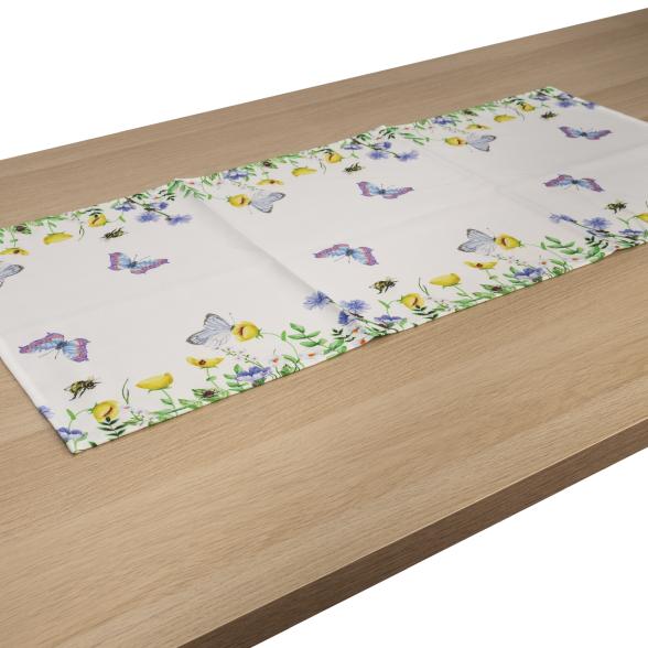  Tischläufer Schmetterlinge Blumen ca. 40x90cm - 106529700000 - 1 - 588px