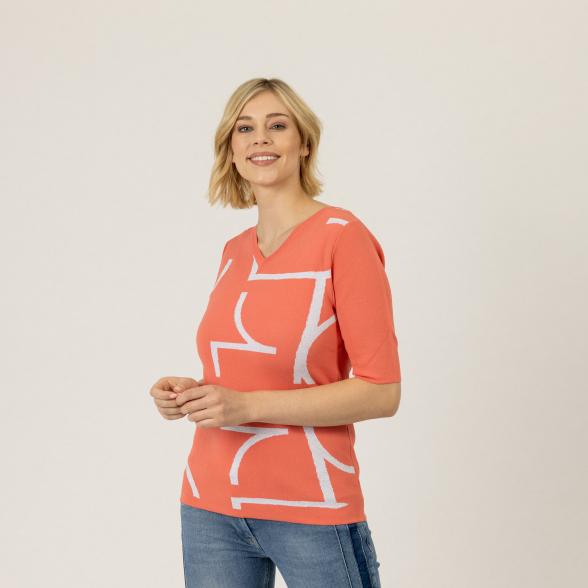 TRENDS by J. Leibfried  Pullover, koralle/weiß - 106767400000 - 1 - 588px