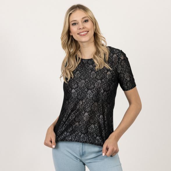 Damen-Spitzenshirt 'Melinda' schwarz/silber - 107037900000 - 1 - 588px
