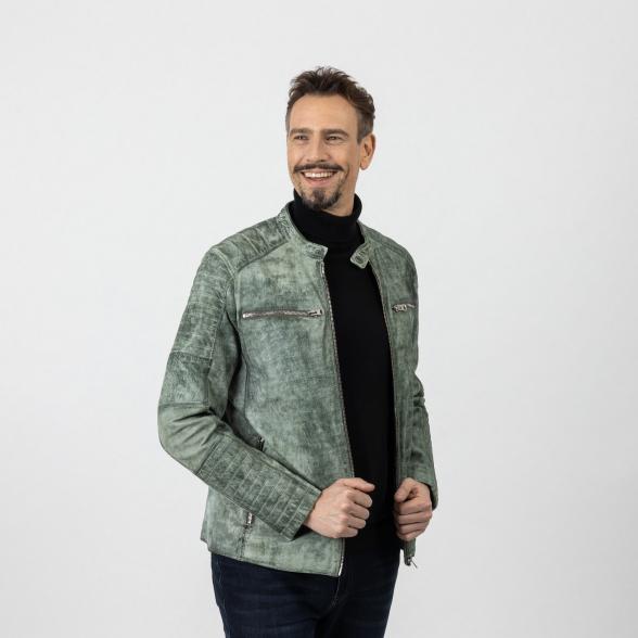 redpoint Herren-Lederjacke 'Daniel' hellgrün - 107061000000 - 1 - 588px