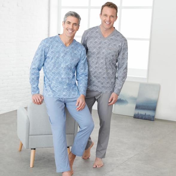 KINGsCLUB 4er Set Herren Pyjama blau/grau - 107470400000 - 1 - 588px