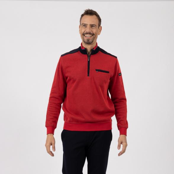 bugatti Herren Troyer-Sweatshirt rot - 107688900000 - 1 - 588px