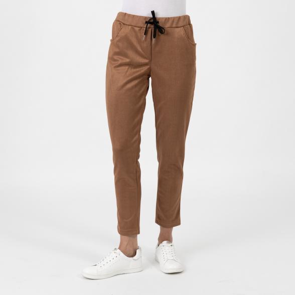 Damen-Hose 'Adriana' Velourlederoptik cognac - 107722900000 - 1 - 588px