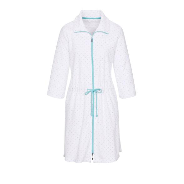 Comtessa Damen-Bademantel weiß/türkis - 107805600000 - 1 - 588px