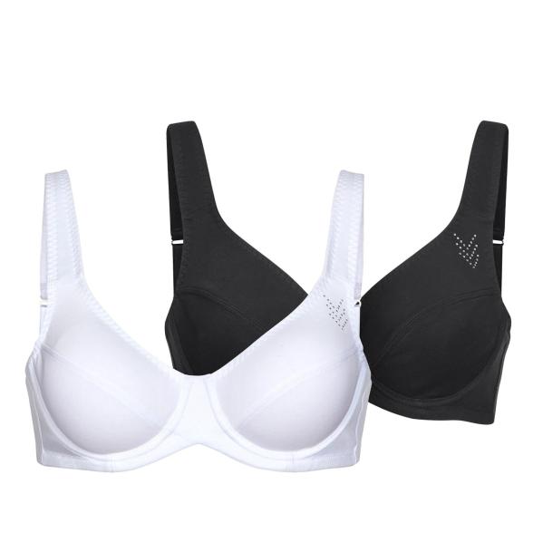 wäschepur 2er Set EntlastungsBH CUP B schwarz/weiß - 107806600000 - 1 - 588px