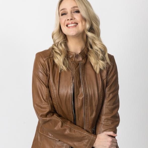 BLUE MONKEY Damen-Lederjacke 'Desy' cognac - 108688700000 - 1 - 588px