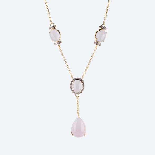 Collier 925 Silber vergoldet Lavendel Chalcedon - 108897300000 - 1 - 588px