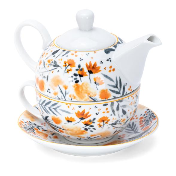 3er Set Teekannen Blumen aus Porzellan Bunt 3er - 109019400000 - 1 - 588px