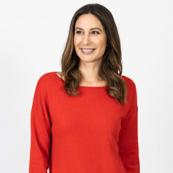 100% KASCHMIR Damen-Pullover, U-Boot rot - 109231400000 - 1 - 588px