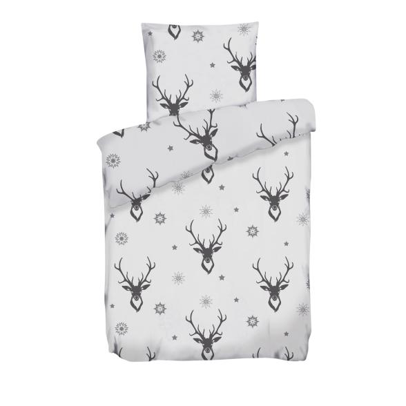WinterDreams Bettwäsche 2tlg. 135x200 grau Hirsch - 109280300000 - 1 - 588px