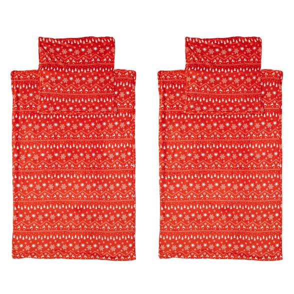 Microflanell Bettwäsche 4tlg. weihnachtlich rot - 109299900000 - 1 - 588px