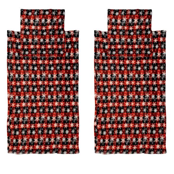 Microflanell Bettwäsche 4tlg. Karo Schneeflocken - 109300000000 - 1 - 588px