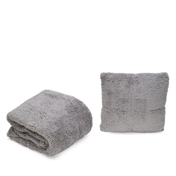 2er Set Kuscheldecke 150 x 200 cm & Kissen grau - 109301100000 - 1 - 588px