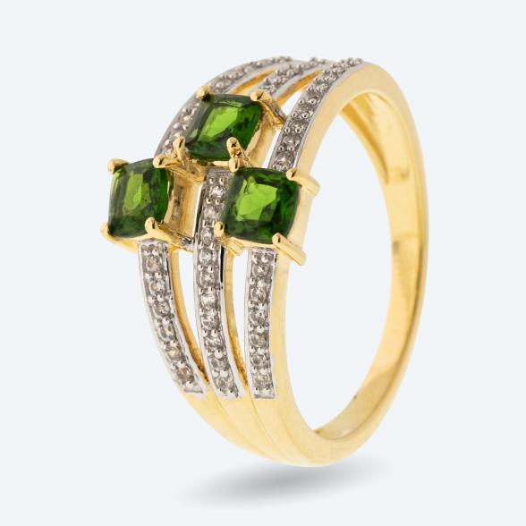 Ring 925 Silber vergoldet Chromdiopsid+Zirkon 17 - 109374200001 - 1 - 588px