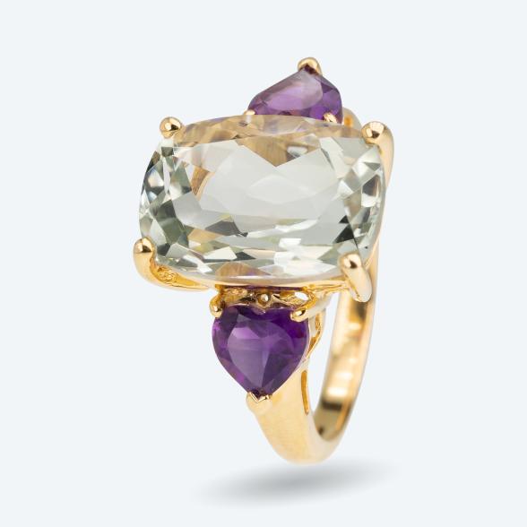 Ring 925 Silber vergoldet Prasiolith+Amethyst 20 - 109395000004 - 1 - 588px