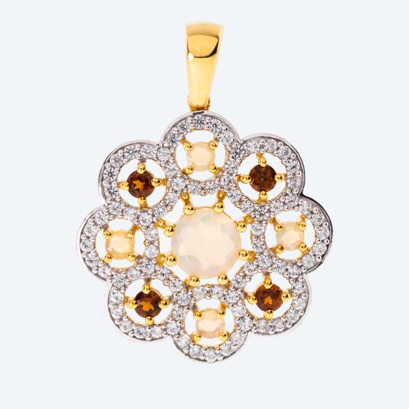 Anhänger 925 vergoldet Äthiopischer Opal+Turmalin - 109489600000 - 1 - 588px