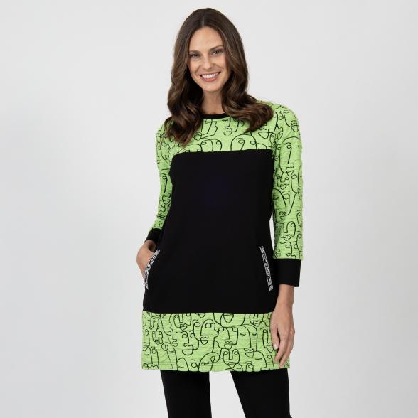 VANESSA STYLE Damen-Longshirt schwarz/grün - 109808400000 - 1 - 588px