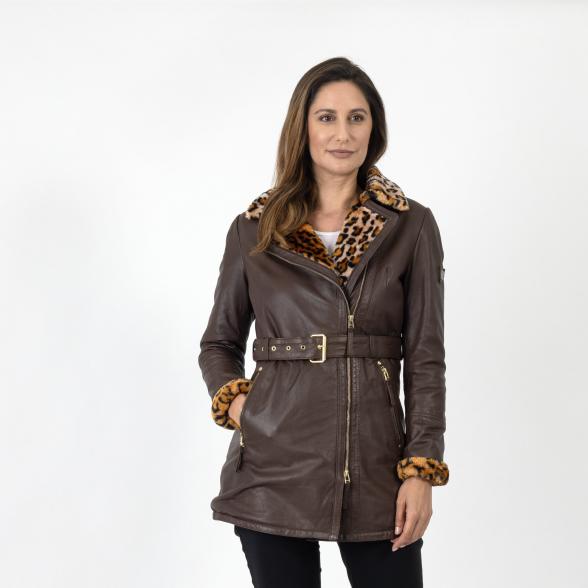 OTTO KERN Damen-Lederjacke 'Laura' braun/Leopard - 109819000000 - 1 - 588px