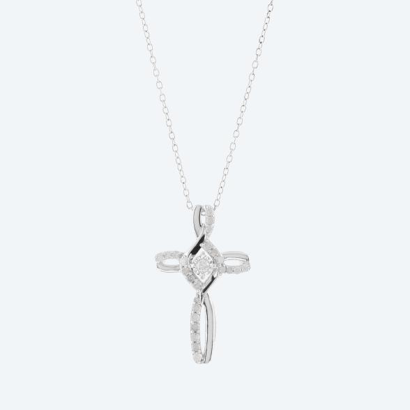 Kreuzanhänger mit Kette 925 St. Silber Diamanten - 109901600000 - 1 - 588px