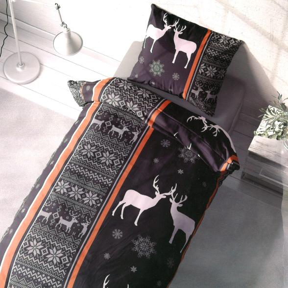 Biber-Bettwäsche 155x220 Elch braun - 109952700000 - 1 - 588px