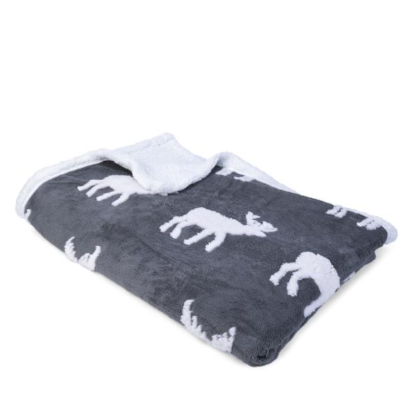 Kuscheldecke Hirsch 150x200cm, grau/weiß - 110460100000 - 1 - 588px