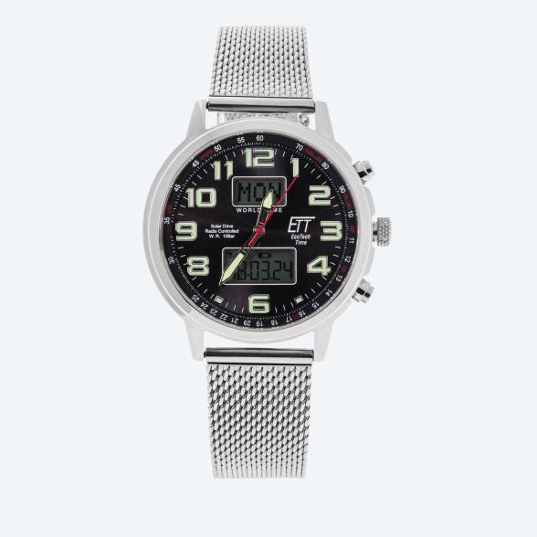 ETT Funk-Solar Herrenuhr "World Timer" schwarz - 110466500000 - 1 - 588px