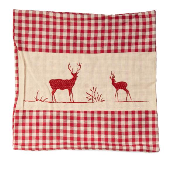 Landhaus Kissenhülle 40x40cm Hirsch rot - 110792800000 - 1 - 588px
