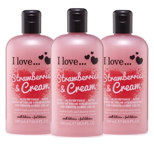 I Love Bath Shower Strawberries Cream 3x500ml Set - 111263800000 - 1 - 588px