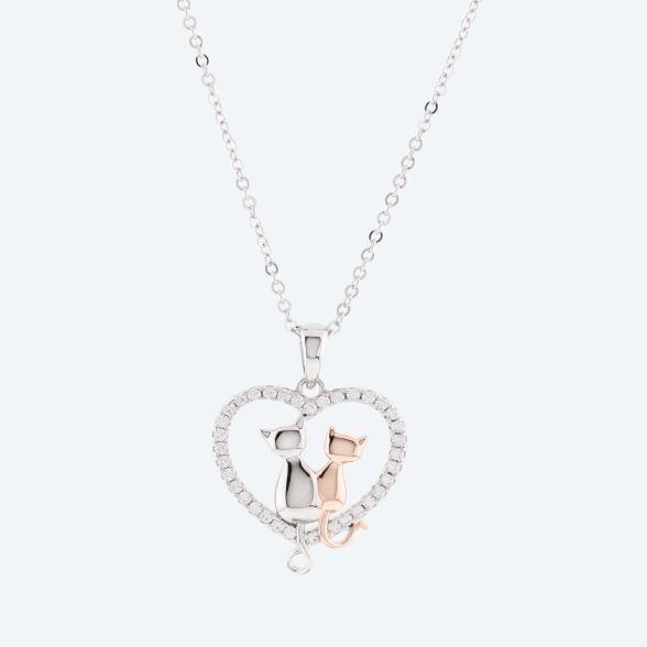 Kette+Anhänger 925 St. Silber bicolor Zirkonia - 111271100000 - 1 - 588px