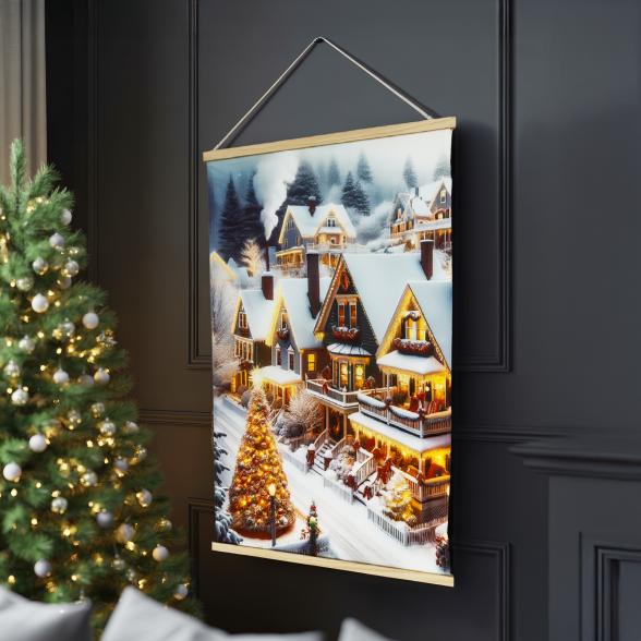 LED Wandbild Weihnachtsdorf 75x112cm - 111553200000 - 1 - 588px