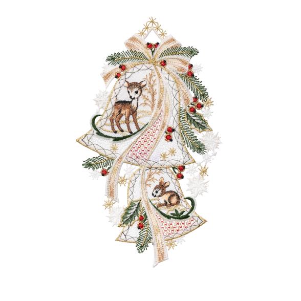 Plauener Spitze Fensterbild Glocken und Waldtiere - 111633400000 - 1 - 588px